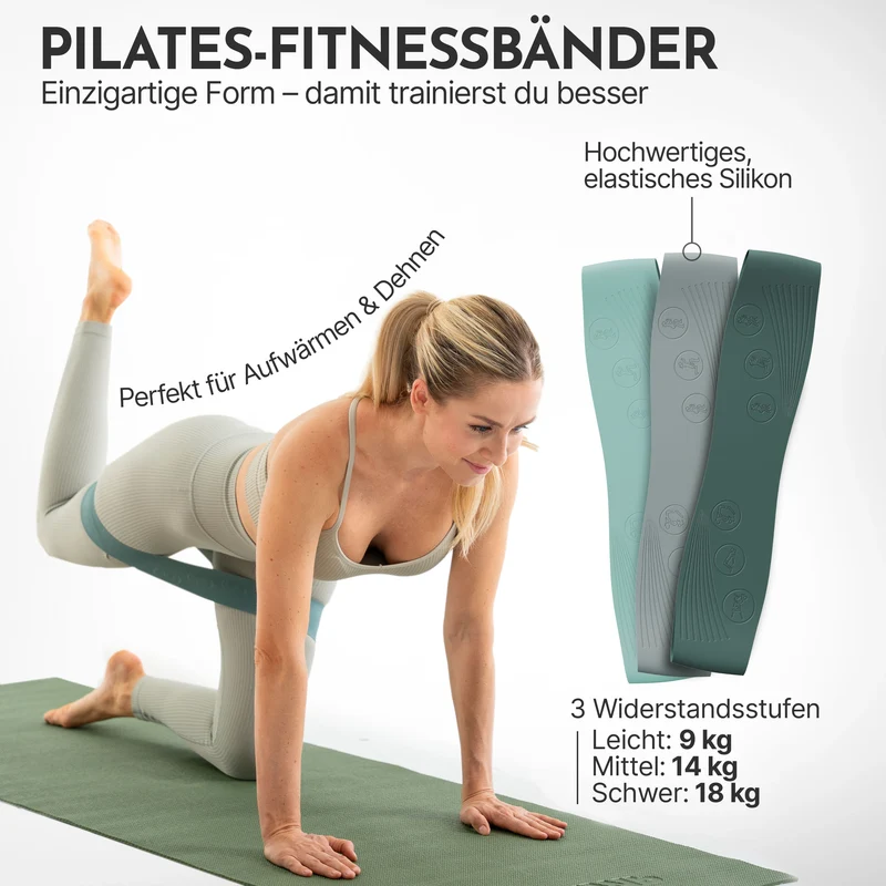 Pilatesbänder 3er Set - aus Silikon