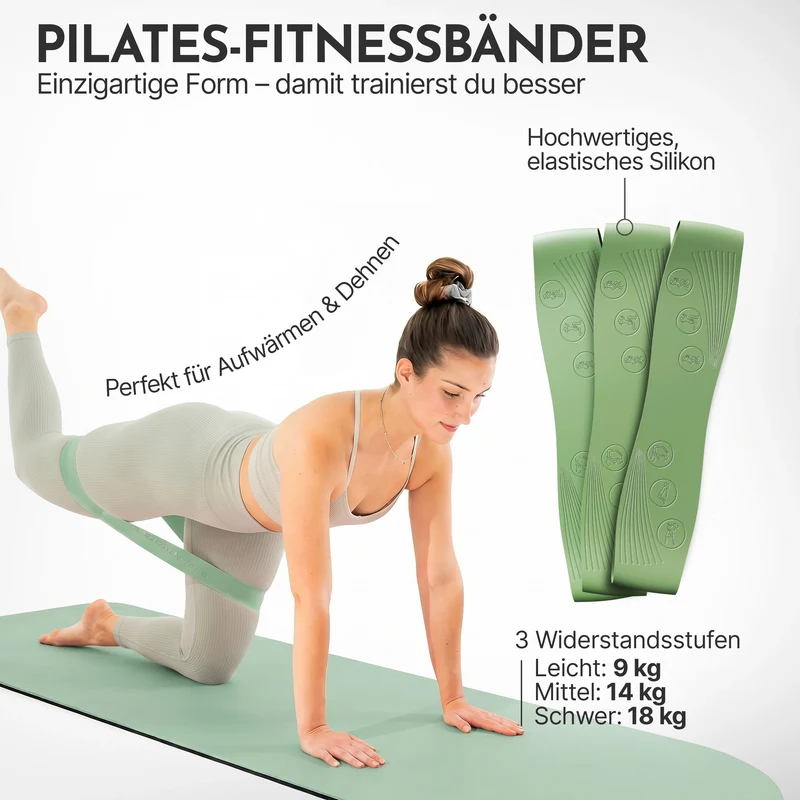 Pilatesbänder 3er Set - aus Silikon