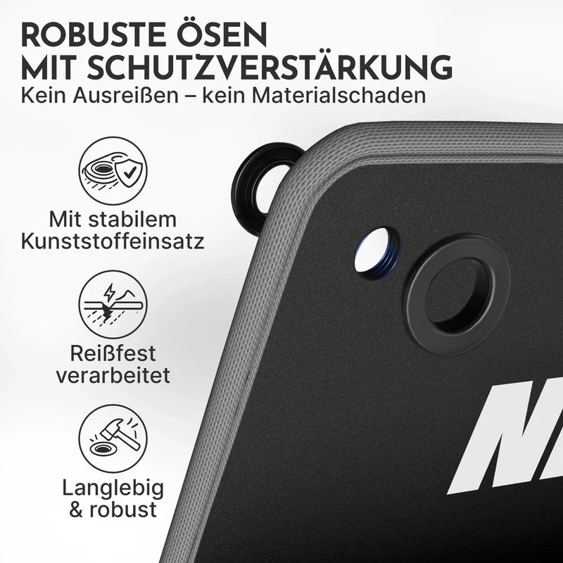 Fitnessmatte mit Ösen - extra dick und rutschfest