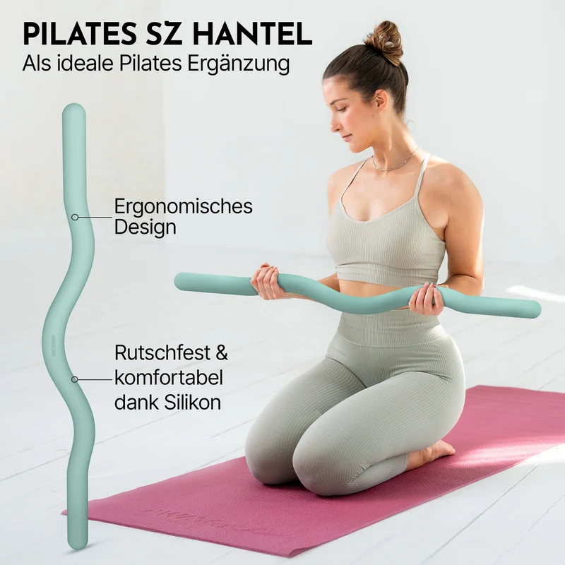 Pilates SZ Hantelstange - ergonomische Silikon Curlbar