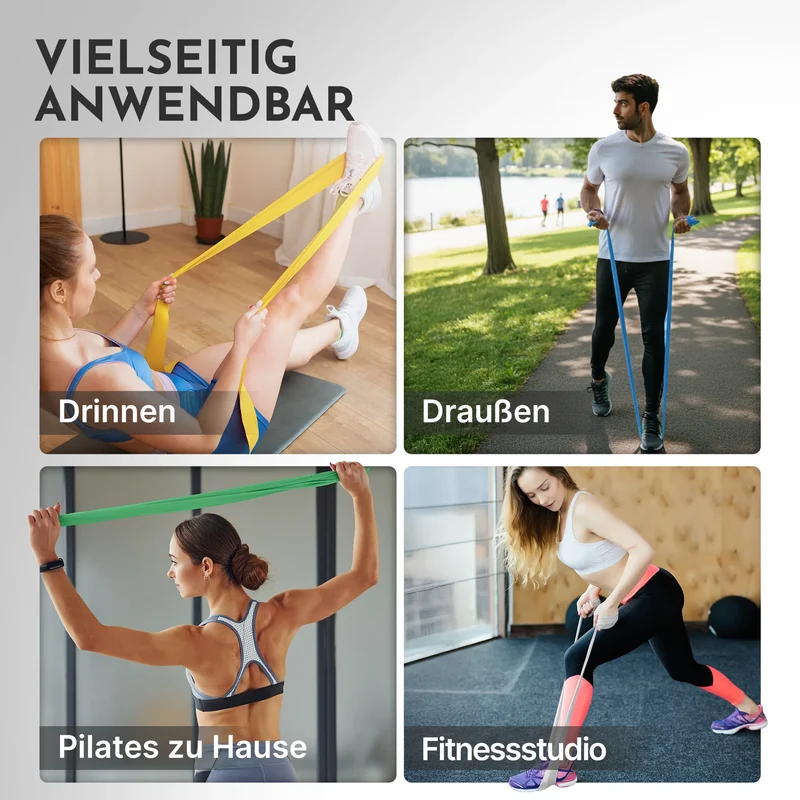 Elastisches Widerstandsband auf Rolle TPE verschiedene Längen – Extra leicht (Gelb) / 23 Meter (B‑Ware)