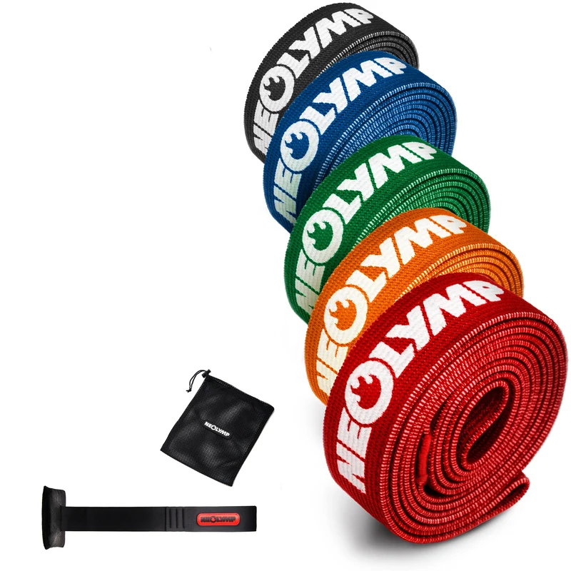 Fitnessbänder lang aus Stoff – 5er Set (B‑Ware)