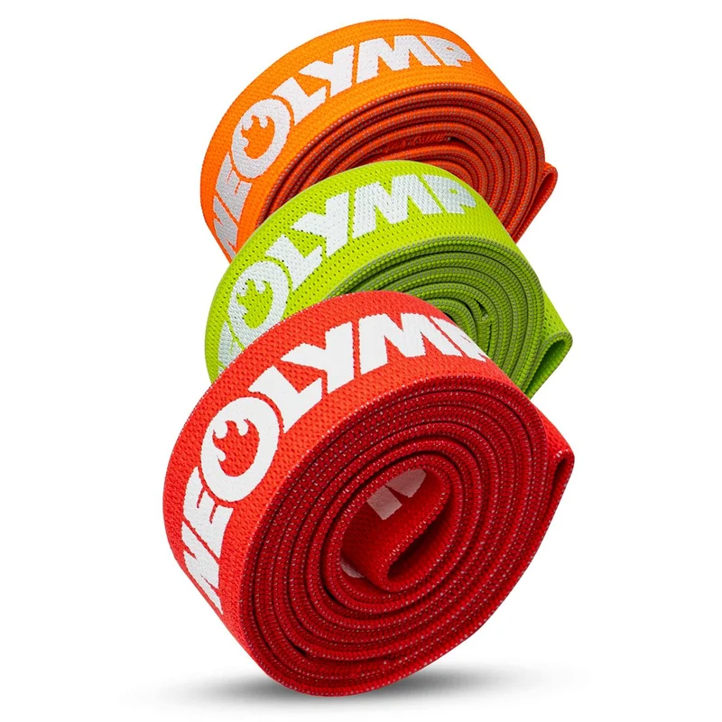 Fitnessbänder lang aus Stoff – 3er Set Neon Edition (B‑Ware)