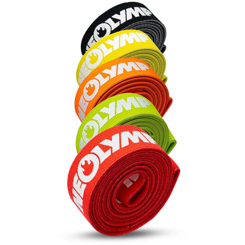 Fitnessbänder lang aus Stoff – 5er Set Limited Edition (B‑Ware)