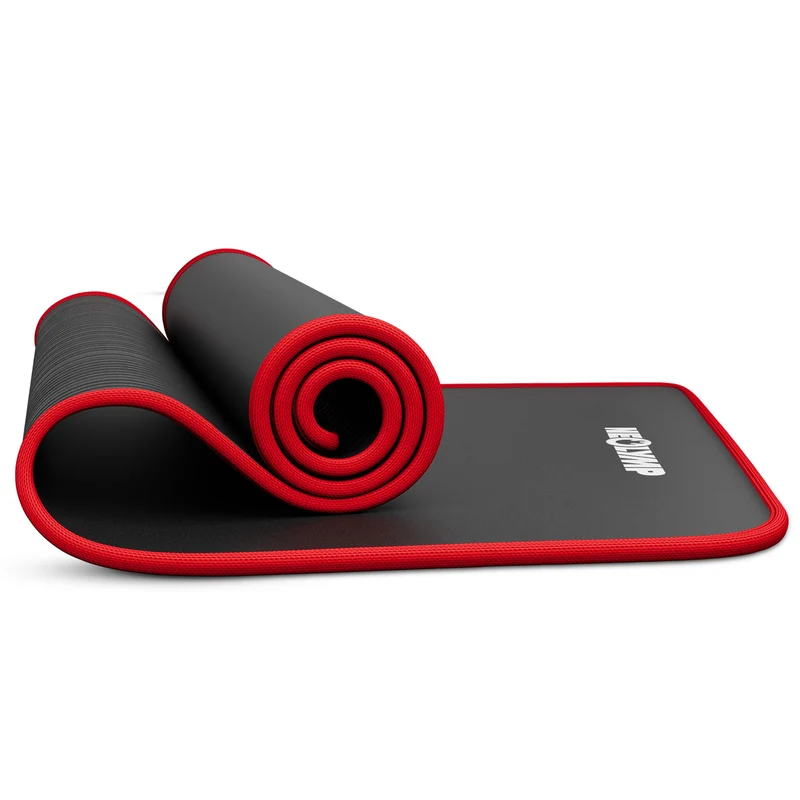 Fitnessmatte - extra dick und rutschfest – Rot / Extra breit (80 cm) (B‑Ware)