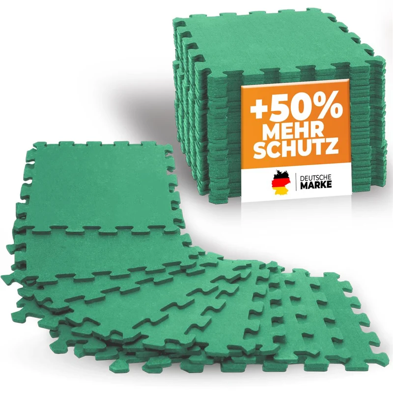 Bodenschutzmatte in Farbe (Fitness Puzzlematte) – Maigrün 1 x 8 Stück (8 Stück) (B‑Ware)
