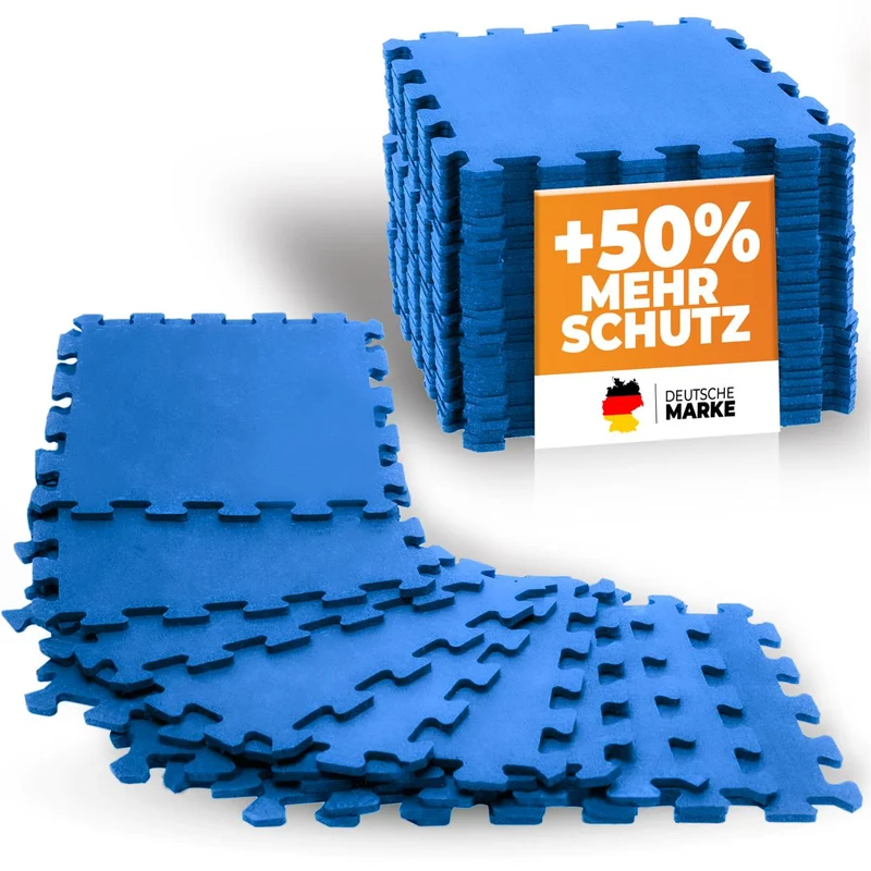 Bodenschutzmatte in Farbe (Fitness Puzzlematte) – Azurblau 1 x 8 Stück (8 Stück) (B‑Ware)