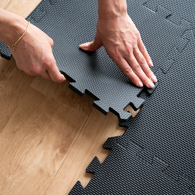 Puzzlematten aus Schaumstoff (Sportsboden, Fitnessunterlage) (Schwarz)