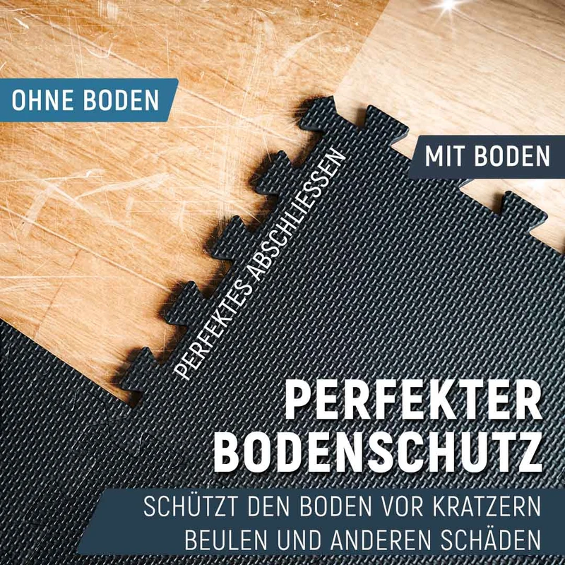 Puzzlematten aus Schaumstoff (Sportsboden, Fitnessunterlage) (Schwarz)