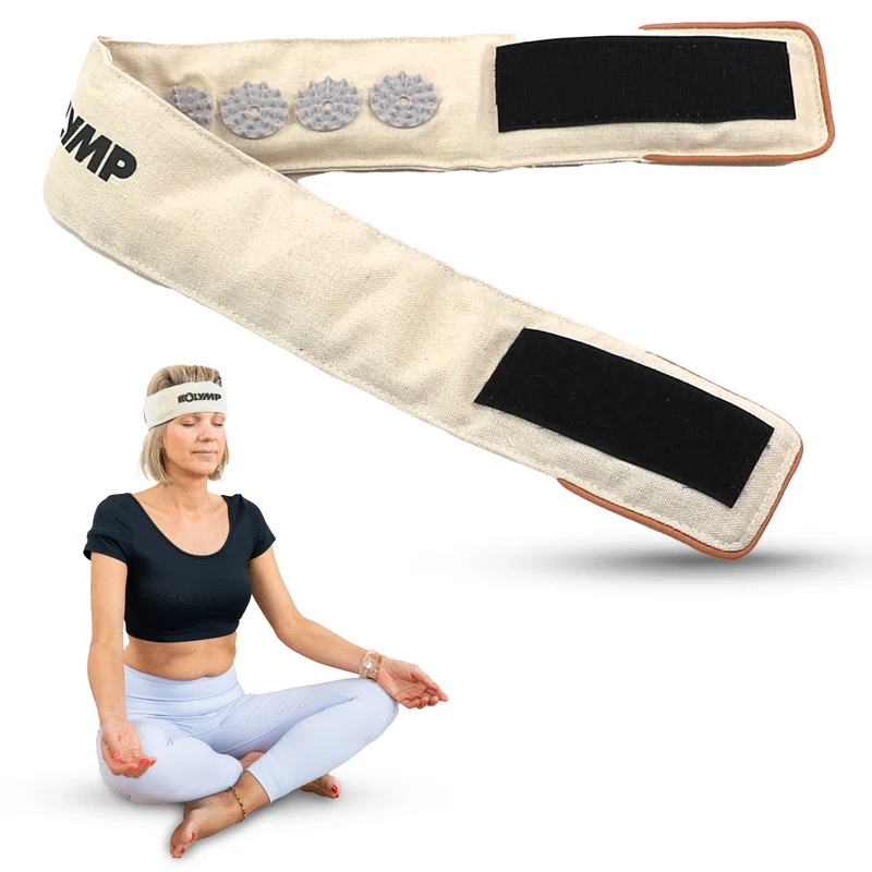Akupressur Stirnband – Beige-Grau (B‑Ware)