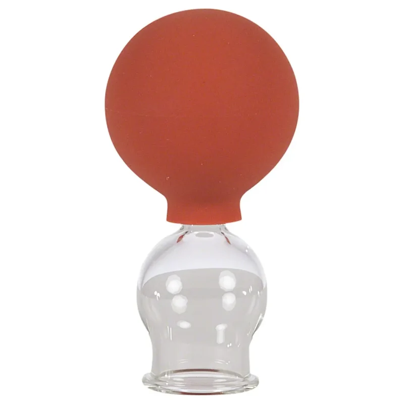 Schröpfkopf Sport-Tec aus Glas mit Gummiball