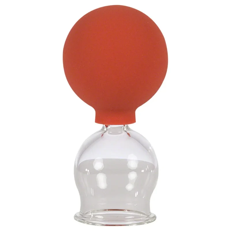 Schröpfkopf Sport-Tec aus Glas mit Gummiball