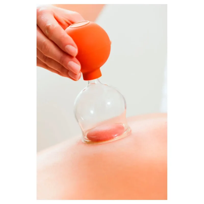 Schröpfkopf Sport-Tec aus Glas mit Gummiball