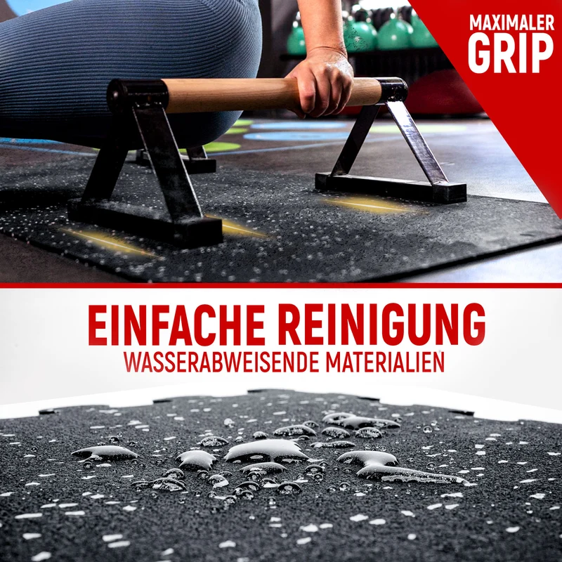 Premium Bodenschutzmatte aus extra dichtem Kautschuk (schwarz-grau)
