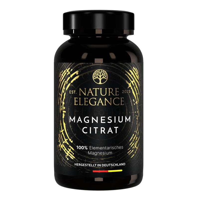 Nature Elegance - Magnesiumcitrat - vegane Kapseln 360mg pro Dosis – 1er Pack (180 Stück) (B‑Ware)