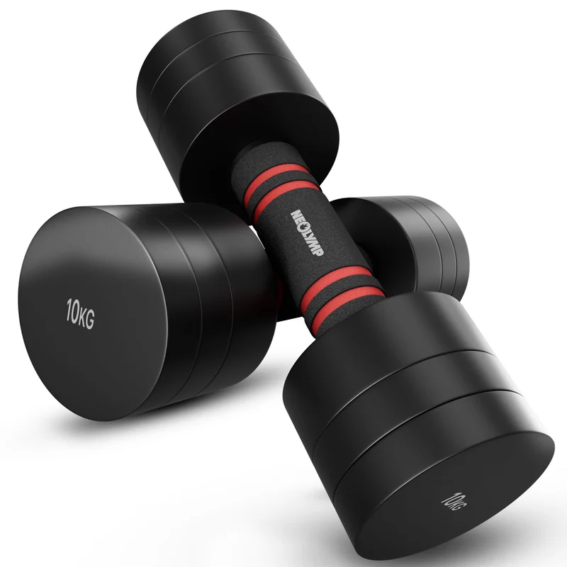 Verstellbare Kurzhanteln in schwarz 5 & 10kg – 2er-Set 3-10 kg Kurzhantel (B‑Ware)