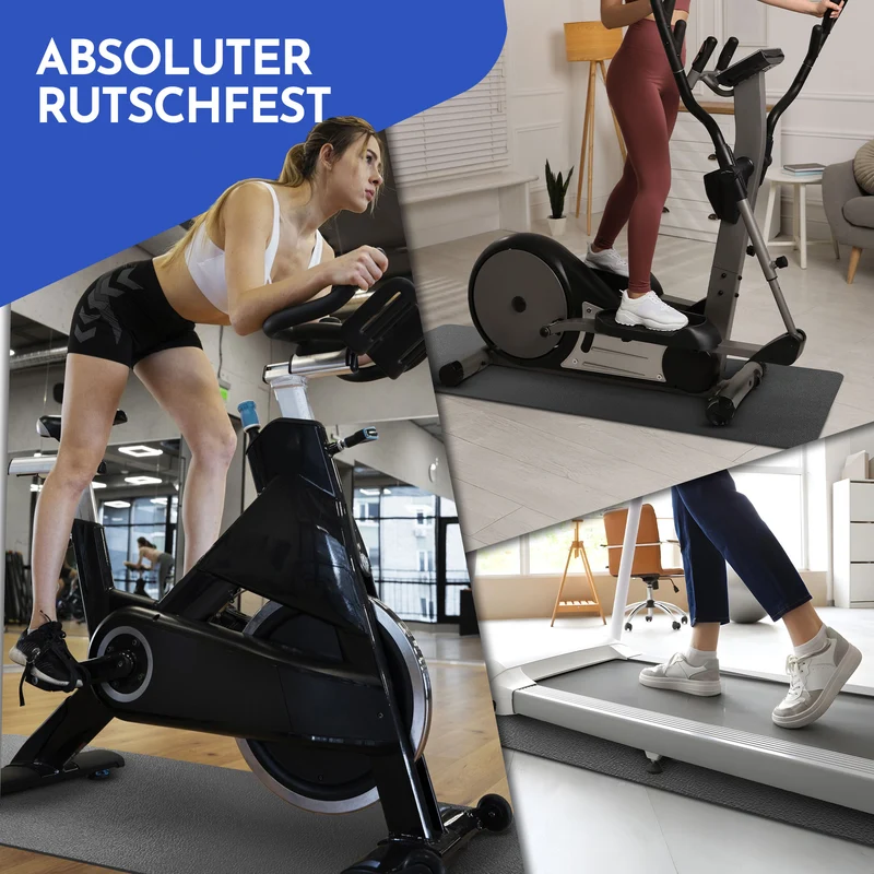 Bodenschutzmatte für Fitnessgeräte und Laufband – 200 x 90 cm / 8mm (B‑Ware)