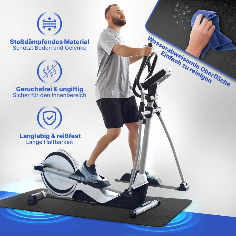Bodenschutzmatte für Fitnessgeräte und Laufband – 120 x 60 cm / 8mm (B‑Ware)