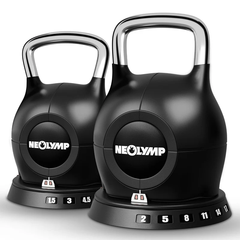 Kettlebell mit verstellbarem Gewicht (7 in 1) – 2er-Set Kettlebell verstellbar 1.5-10 kg & 2-20 kg (B‑Ware)