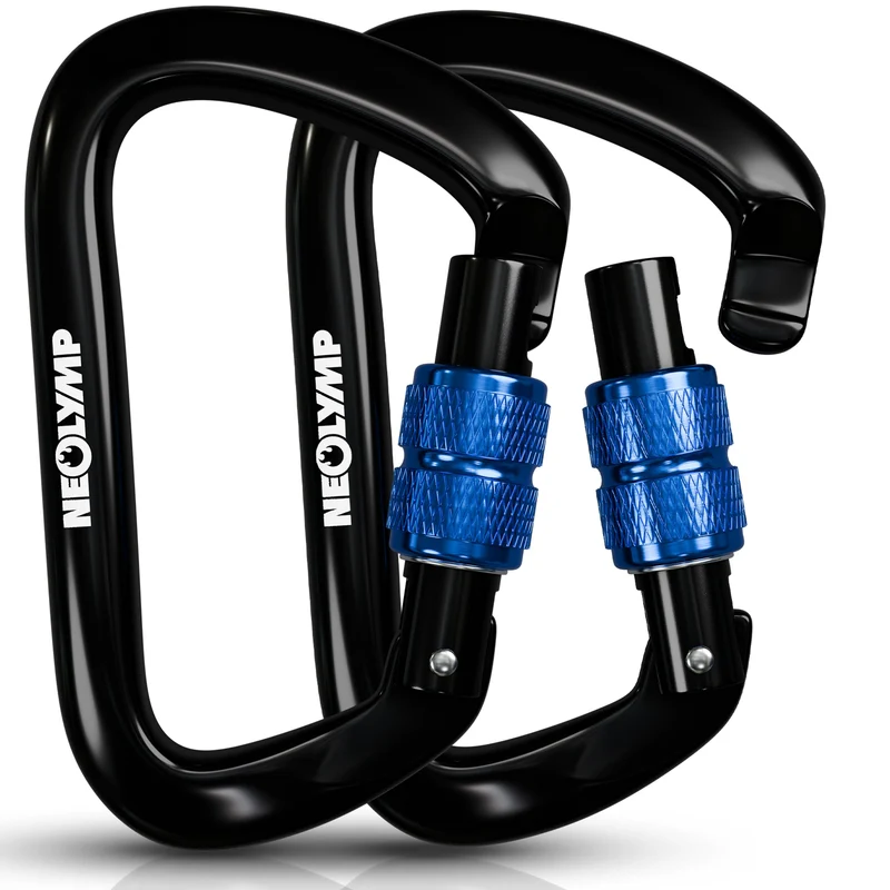 Ultraleichter Verschlusskarabiner mit Screw-Lock (Aluminium, mit Schnellverschluss) – Karabiner 2er-Set (B‑Ware)