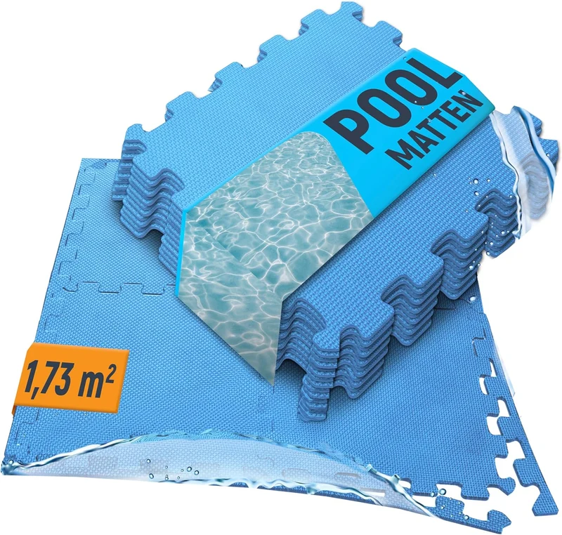 Bodenschutzmatte Pool Outdoor, zuschneidbar, für Whirlpool und Planschbecken – Blau (B‑Ware)