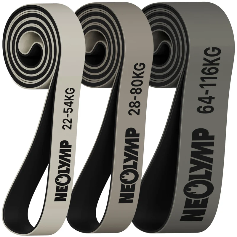 Heavy Resistance Bands aus Latex grau – 3er Set Pro (B‑Ware)