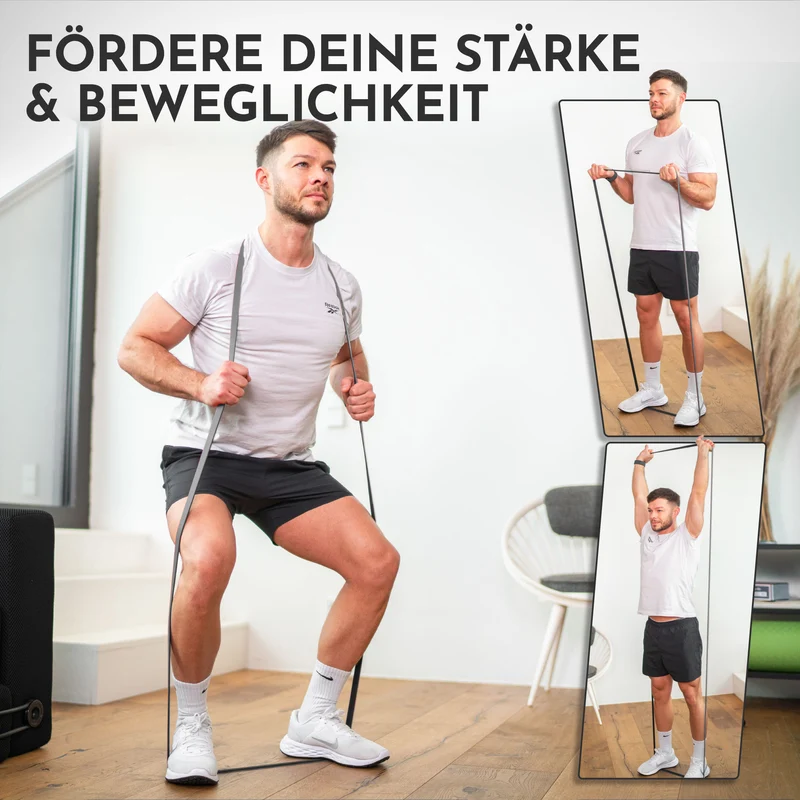 Heavy Resistance Bands aus Latex grau – Stärke: sehr stark (28-80 kg) | B‑Ware