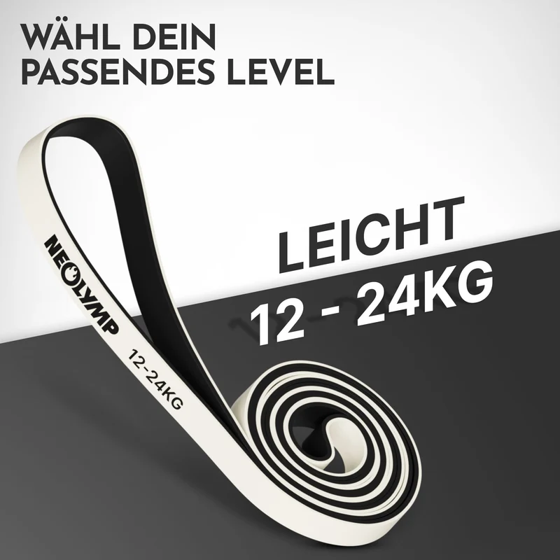 Heavy Resistance Bands aus Latex grau – Stärke: leicht (12-24 kg) | B‑Ware