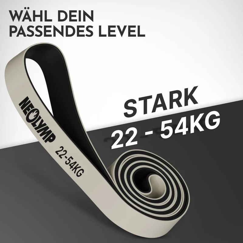 Heavy Resistance Bands aus Latex grau – Stärke: stark (22-54 kg) | B‑Ware