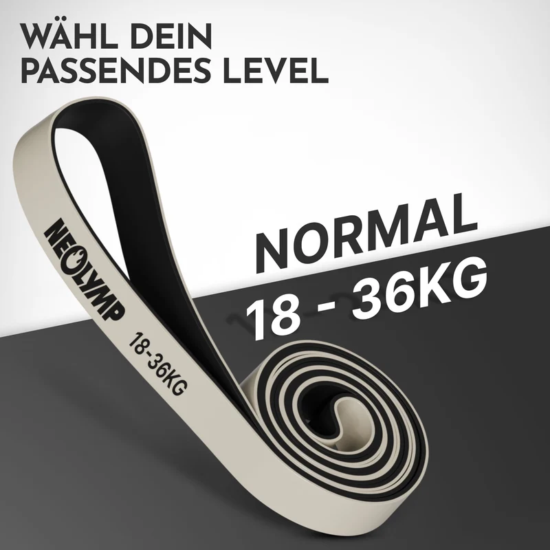 Heavy Resistance Bands aus Latex grau – Stärke: normal (18-36 kg) | B‑Ware
