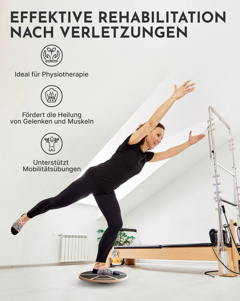 Balance-Board aus Echtholz - mit Griffen – (B‑Ware)
