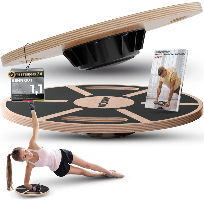 Balance-Board aus Echtholz - mit Griffen – (B‑Ware)