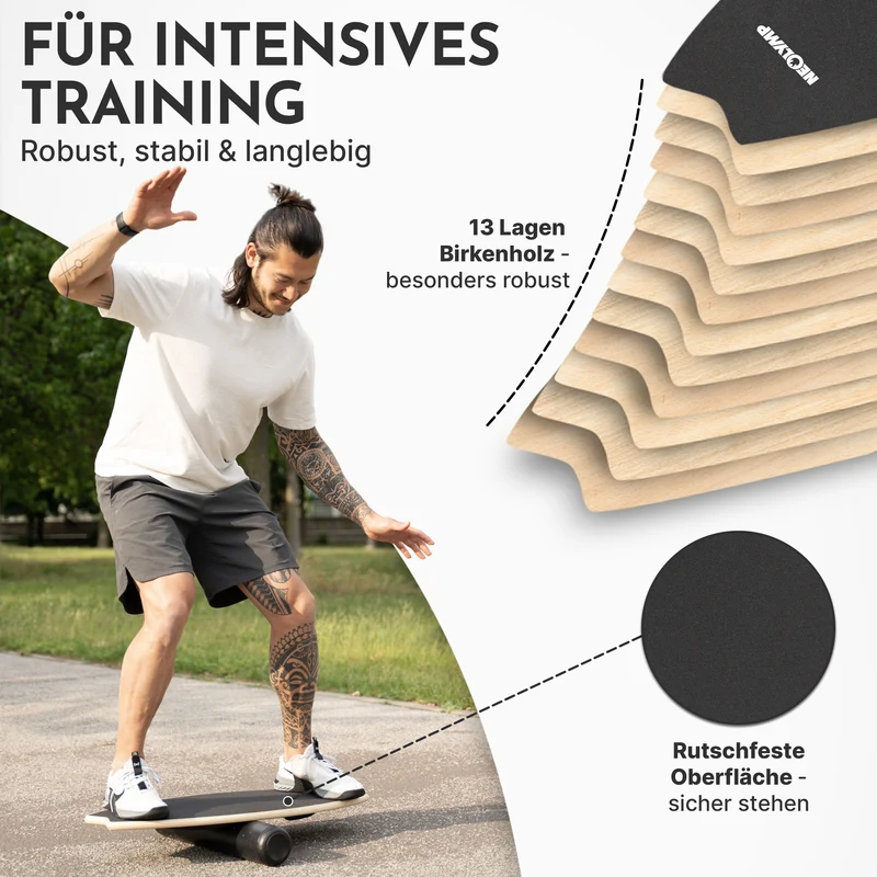 9-in-1 Balance Board aus Birkenholz – (B‑Ware)