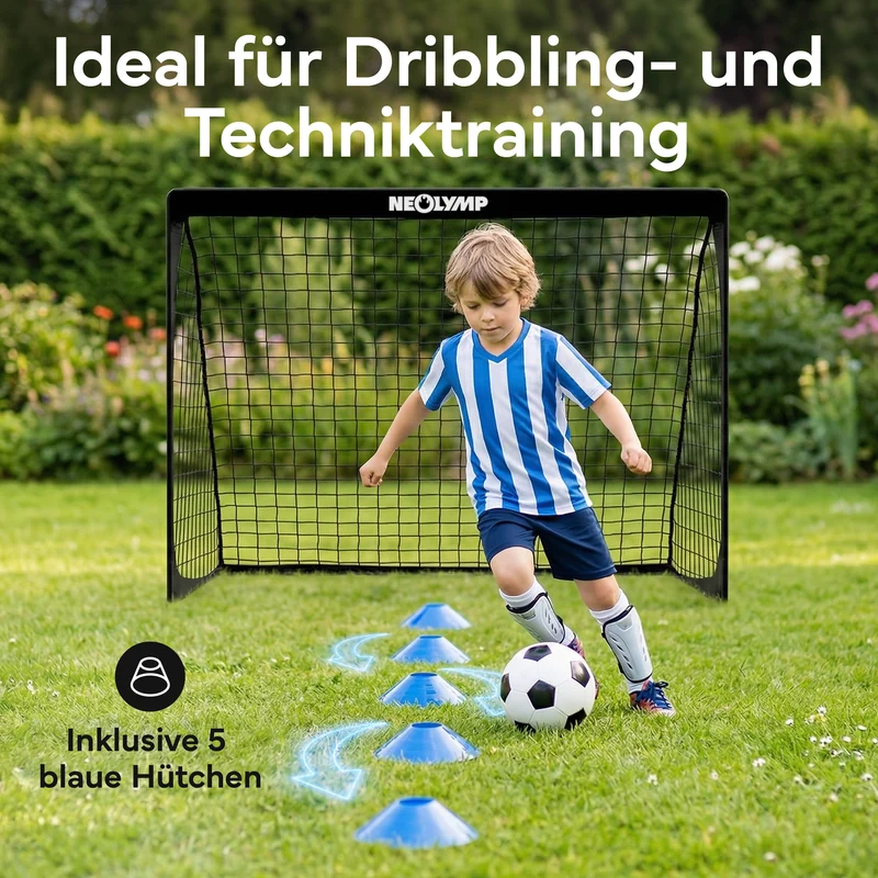 Fußballtore 2er Set in schwarz - mit Fiberglass - B-Ware