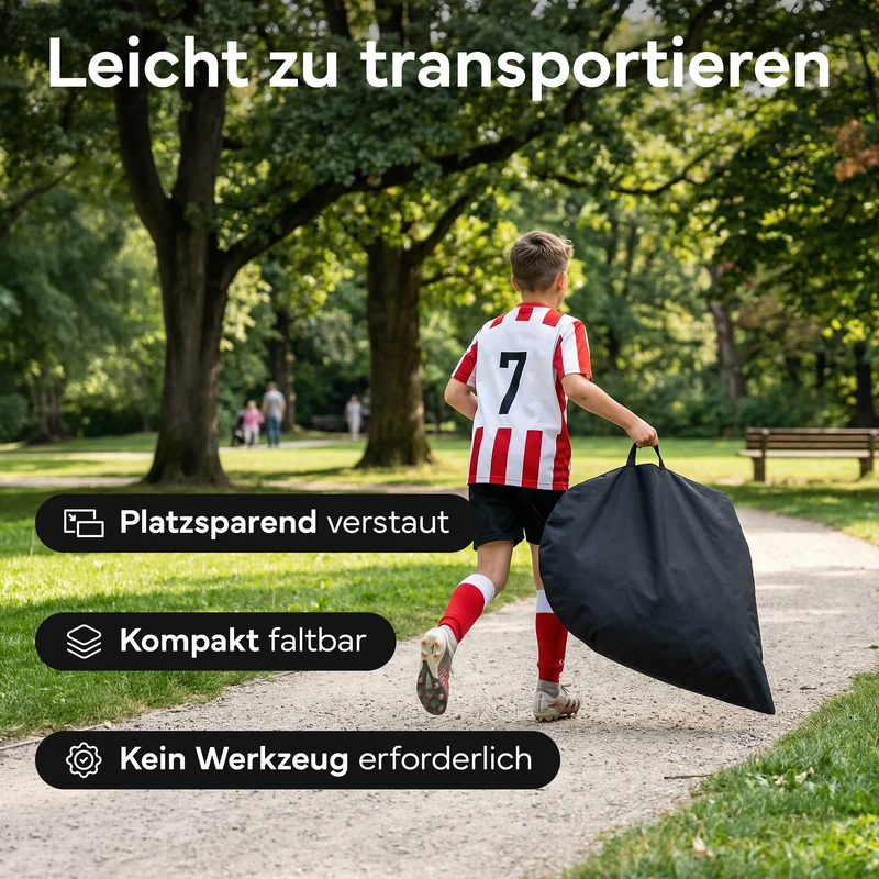 Fußballtore 2er Set in schwarz - mit Fiberglass - B-Ware