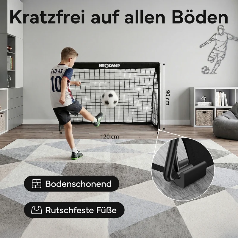 Fußballtore 2er Set in schwarz - mit Fiberglass - B-Ware