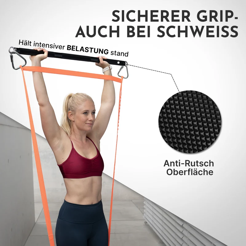 Bänderstange für Fitnessbänder - inkl. Karabiner