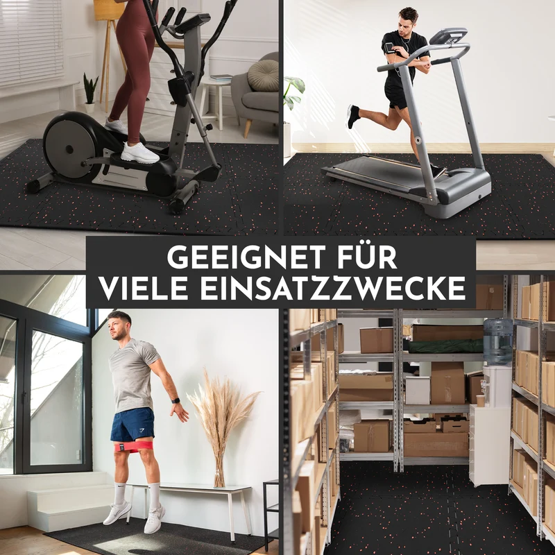Premium Bodenschutzmatte aus extra dichtem Kautschuk (schwarz-rot)