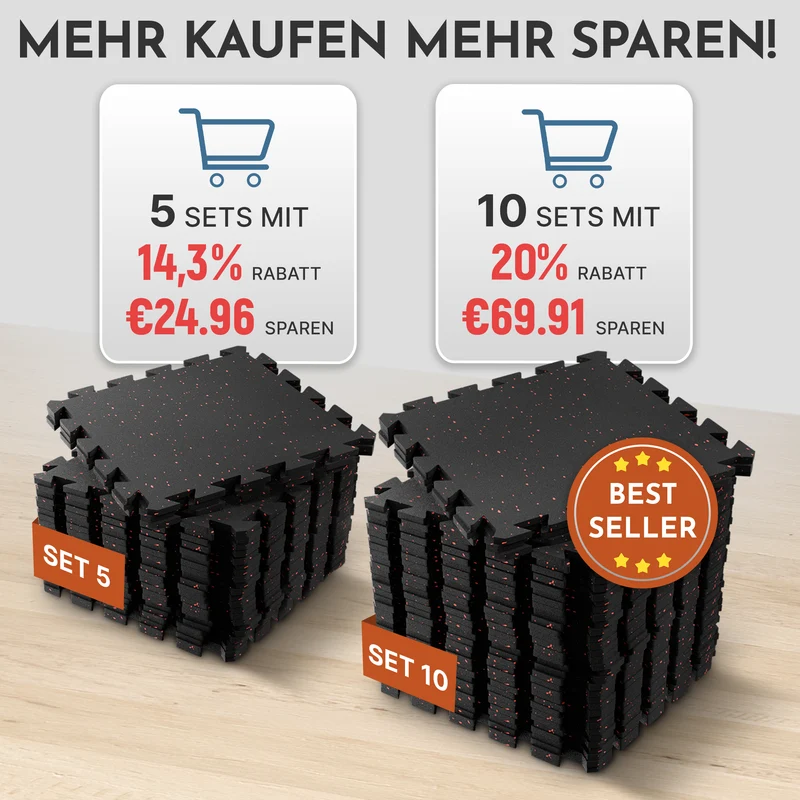 Premium Bodenschutzmatte aus extra dichtem Kautschuk (schwarz-rot)