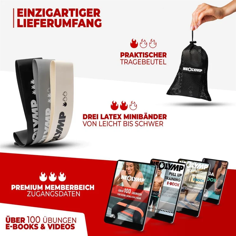 Fitnessbänder kurz aus Latex
