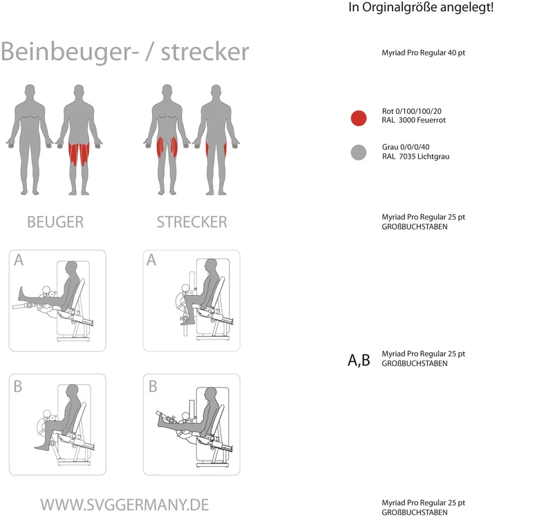 Beinbeuger und Strecker Maschine Reha-Line 2.0 für Beine