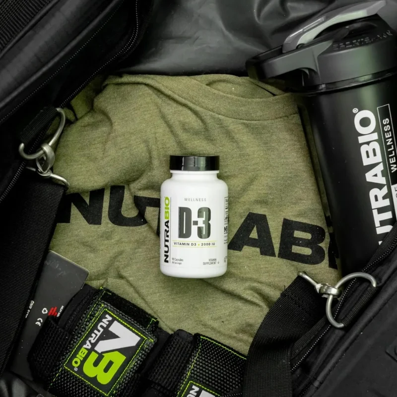 NutraBio Suplemento Alimenticio Vitaminas D3 y K2, 60 Cápsulas