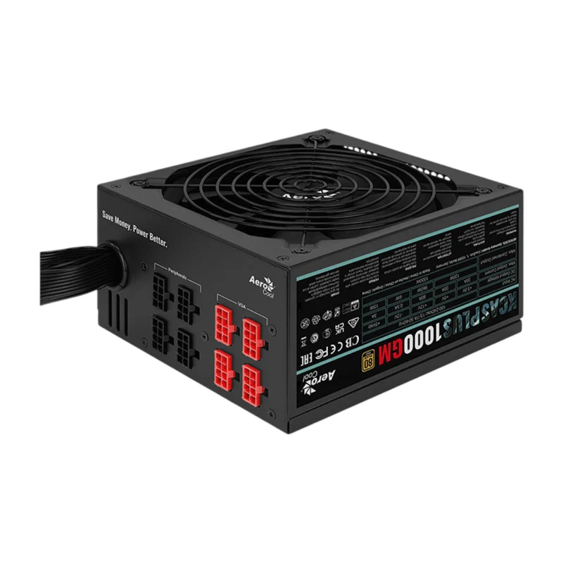 Aerocool Fuente de Poder Semi Modular 1000 W KCAS PLUS 100GM