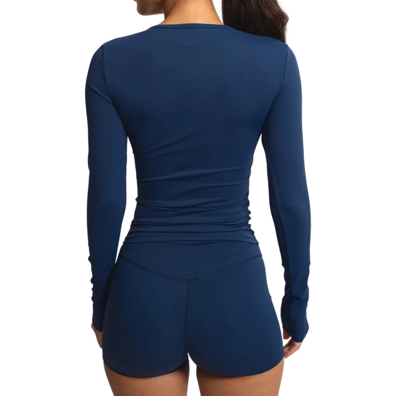 TNG Top Deportivo Manga Larga Performance Azul, para Mujer