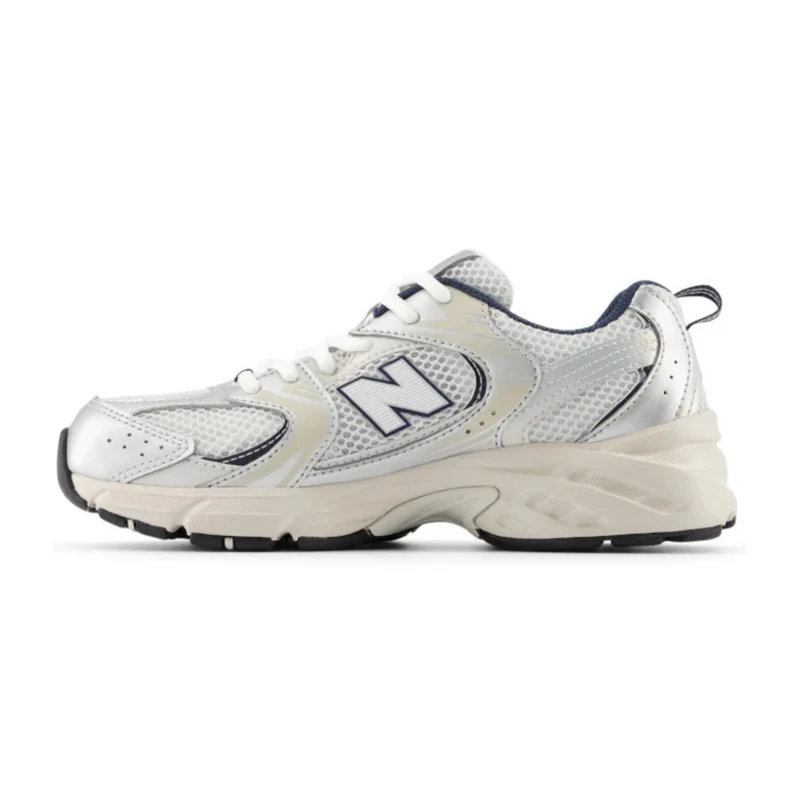 New Balance Tenis 530 Kids Lace Blanco/Gris, para Niños