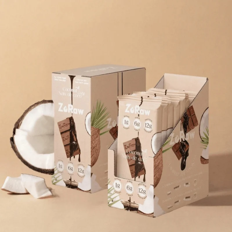 ZoRaw Barras de Chocolate con Proteína, 12 Unidades