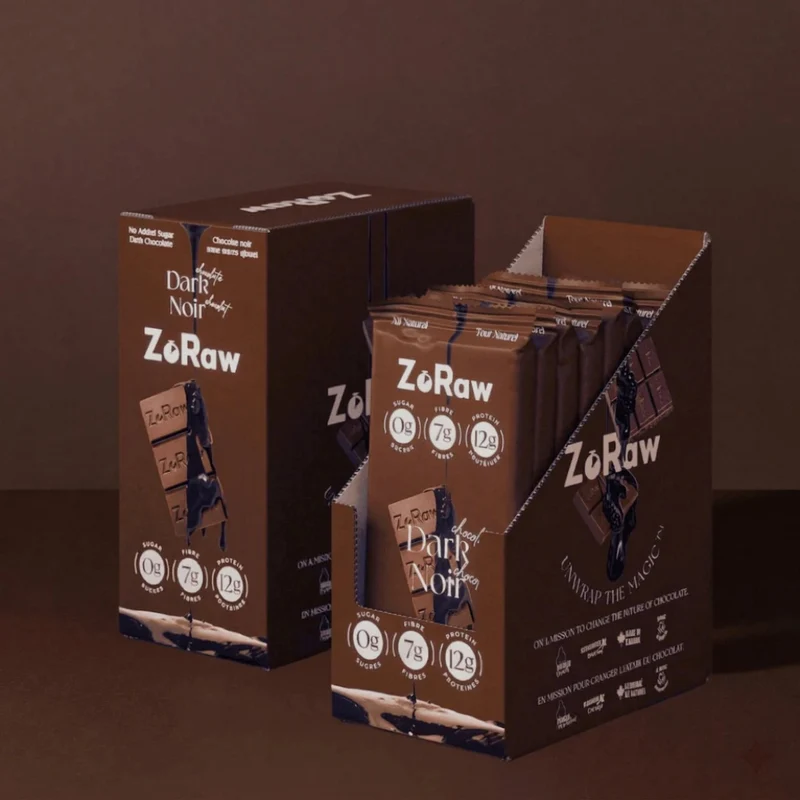 ZoRaw Barras de Chocolate con Proteína, 12 Unidades