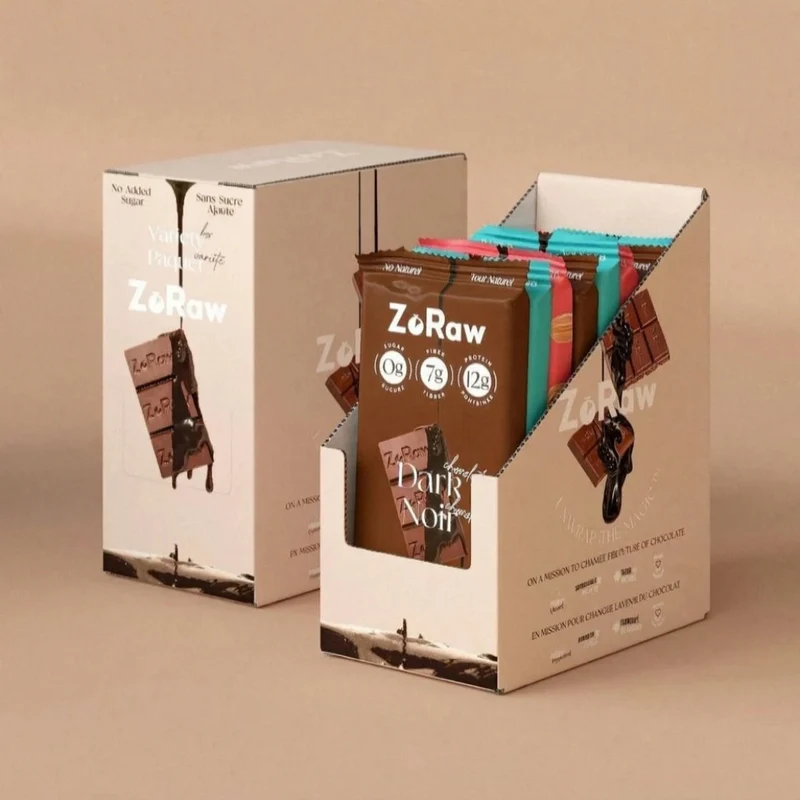 ZoRaw Barras de Chocolate con Proteína, 12 Unidades