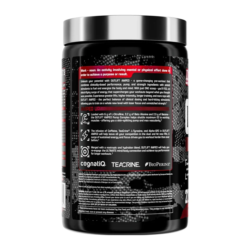 Nutrex Suplemento Deportivo OutLift AMPED Pre-Entreno, 20 Porciones