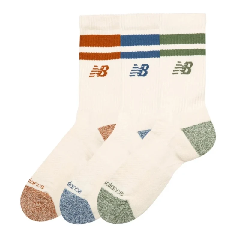 New Balance Medias Deportivas de Algodón Unisex, Pack 3 Pares